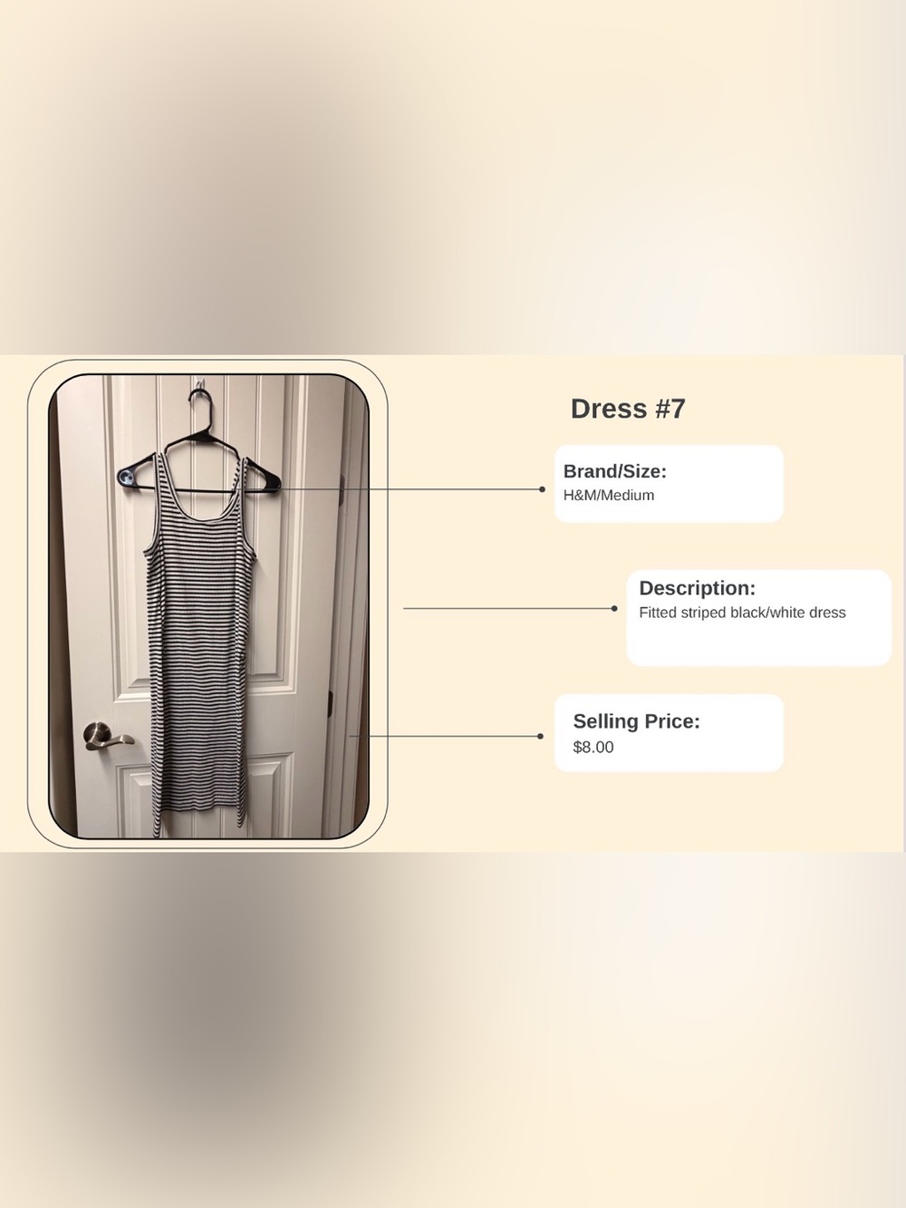H&M Black and White Striped Tank Dress